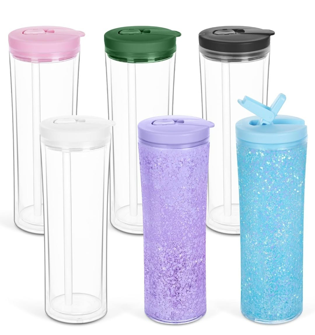 20 oz acrylic snow globe tumbler with leak-proof lid