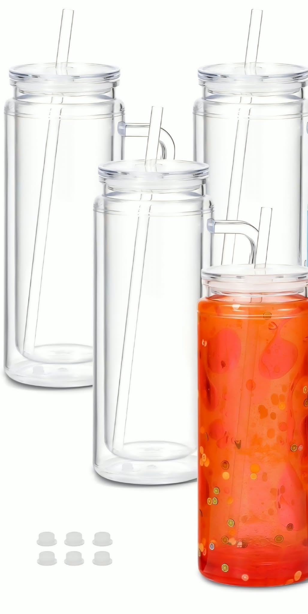 20 oz acrylic snow globe tumbler with handle